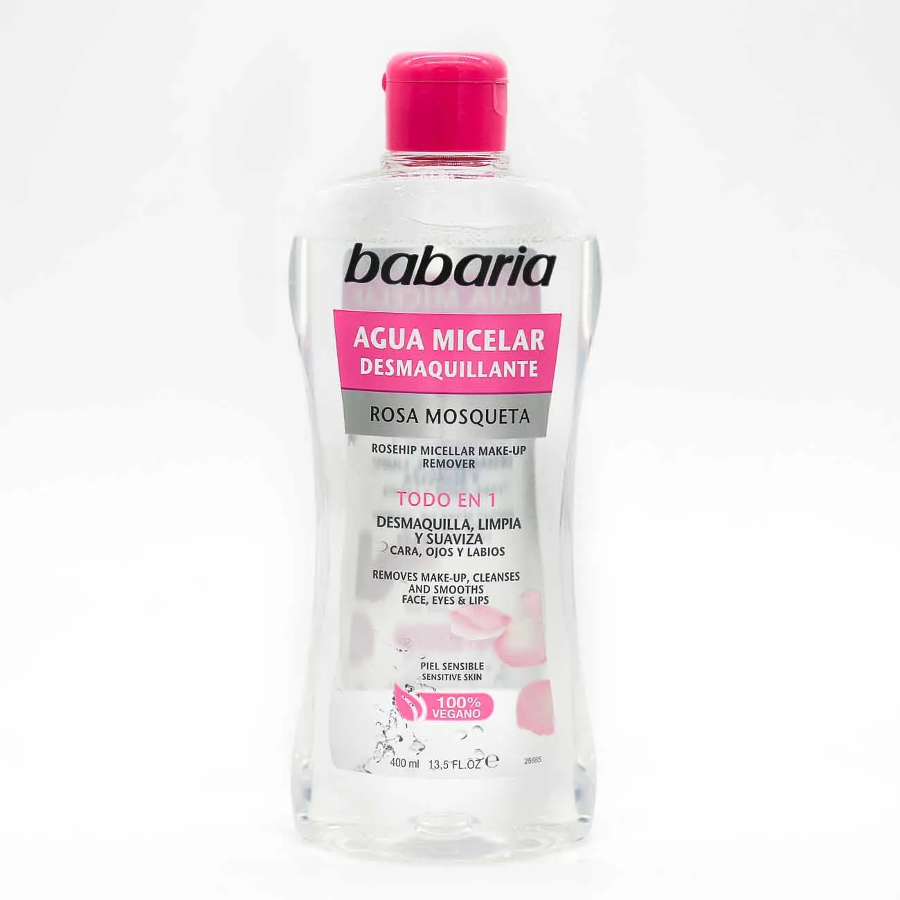 BABARIA AGUA MICELAR DESMAQUILLANTE ROSA MOSQUETA X 400 ML. - Ecofarma