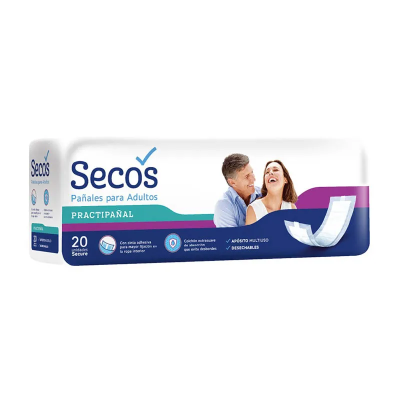 PAÑALES PARA ADULTOS SECOS PRACTIPAÑAL BOLSA X 20 UNIDADES - Ecofarma