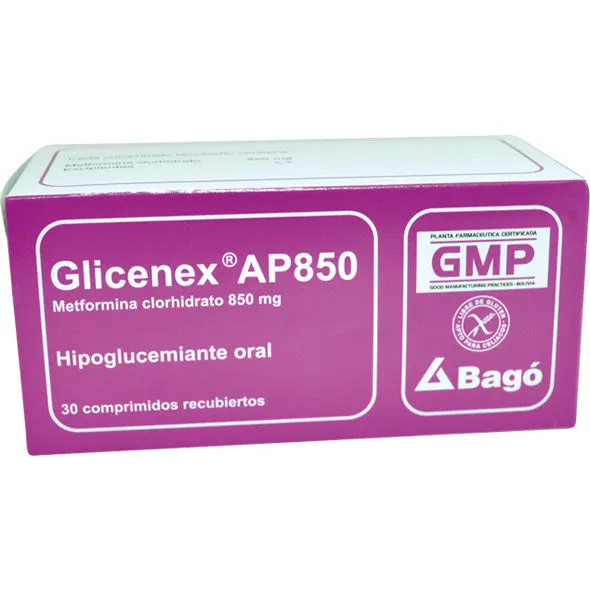 GLICENEX AP 850 MG CAJA X 30 COMPRIMIDOS - Ecofarma