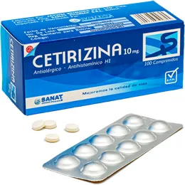 CETIRIZINA 10 MG CAJA X 100 COMPRIMIDOS - Ecofarma