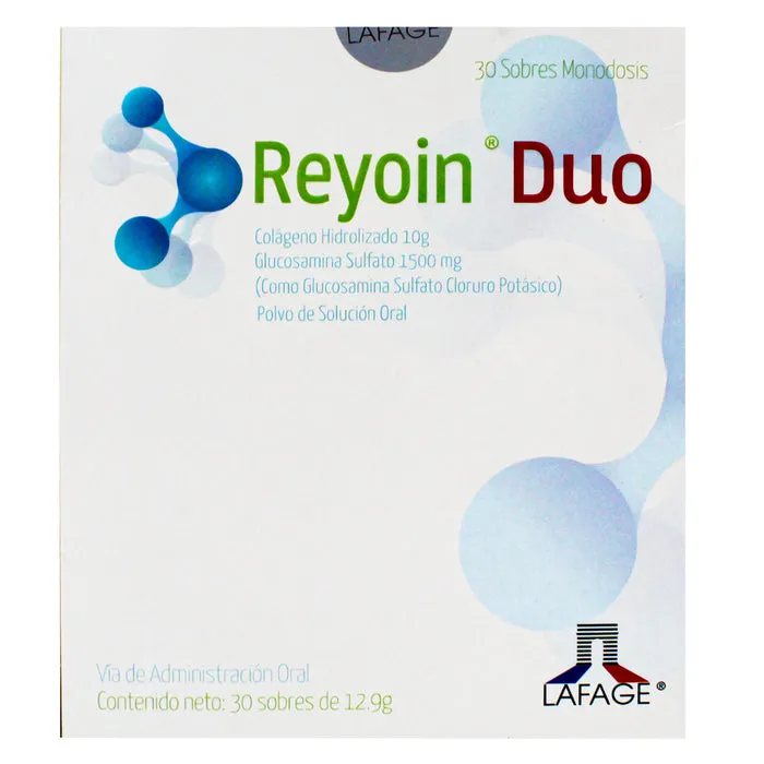 REYOIN DUO COLAGENO, GLUCOSAMINA CAJA X 30 SOBRES MONODOSIS - Ecofarma