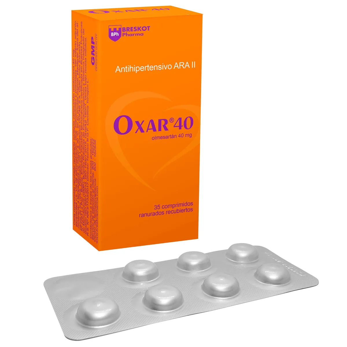 OXAR OLMESARTAN 40 MG CAJA X 35 COMPRIMIDOS - Ecofarma