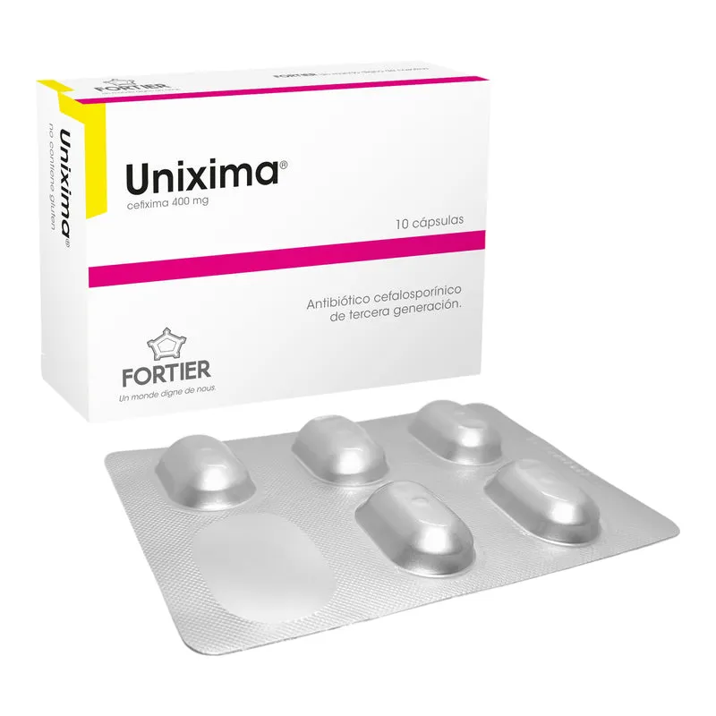 UNIXIMA CEFIXIMA 400 MG CAJA X 10 CAPSULAS - Ecofarma