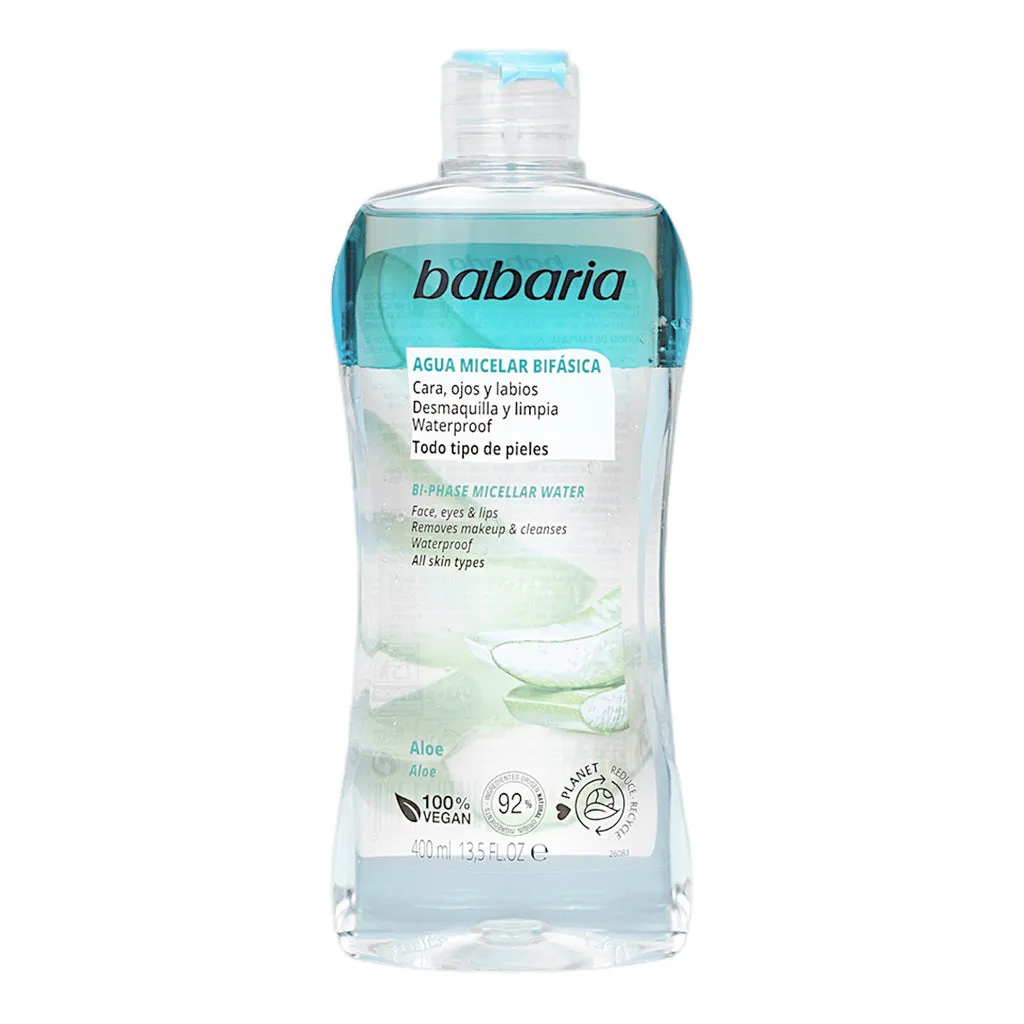 BABARIA AGUA MICELAR BIFASICA DESMAQUILLANTE X 400 ML - Ecofarma