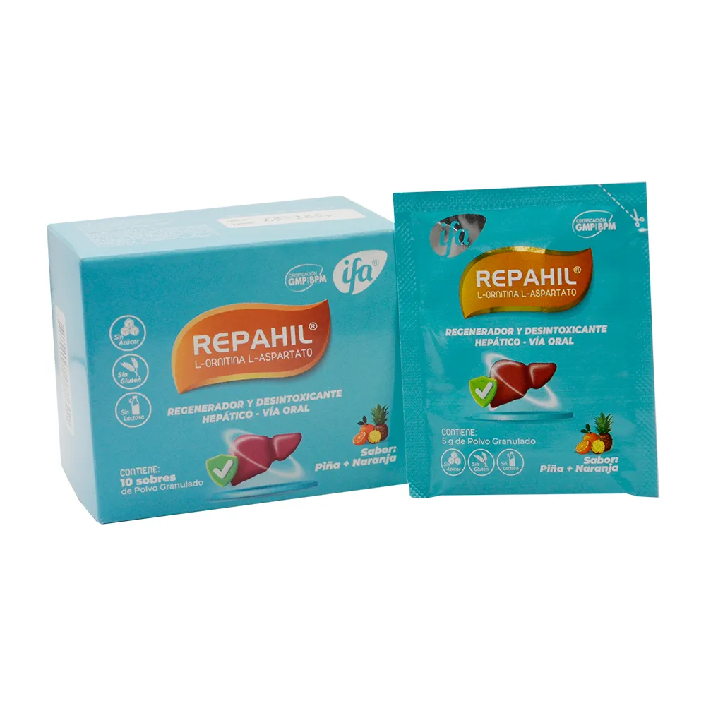 REPAHIL L-ORNITINA, L-ASPARTATO CAJA X 10 SOBRES - Ecofarma