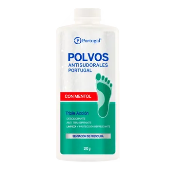 TALCO PORTUGAL  ANTISUDORAL CON MENTOL X 300 GR. - Ecofarma