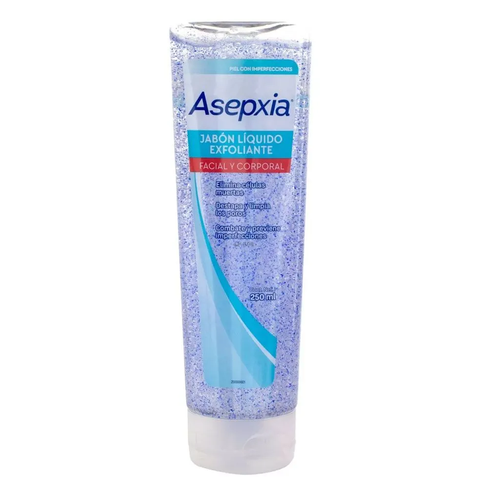 ASEPXIA JABON LIQUIDO EXFOLIANTE FACIAL Y CORPORAL X 250 ML - Ecofarma