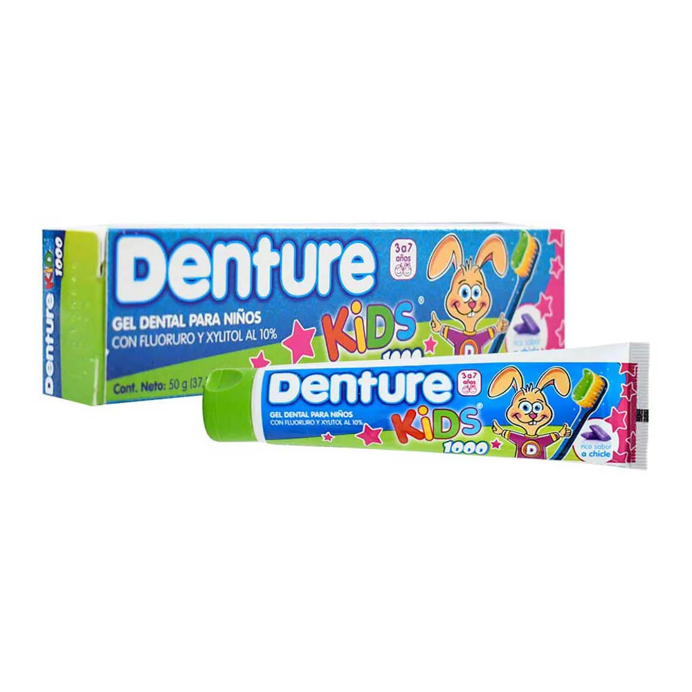 DENTURE KIDS GEL SABOR CHICLE TUBO X 50 GR - Ecofarma