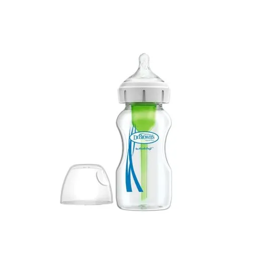 BIBERON DR BROWNS BOCA ANCHA VIDRIO ANTICOLICO X 270 ML/9 OZ - Ecofarma