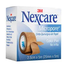 MICROPORE NEXCARE 3M 2.4 CM X 9.1 M COLOR PIEL CAJA INDIVIDUAL - Ecofarma