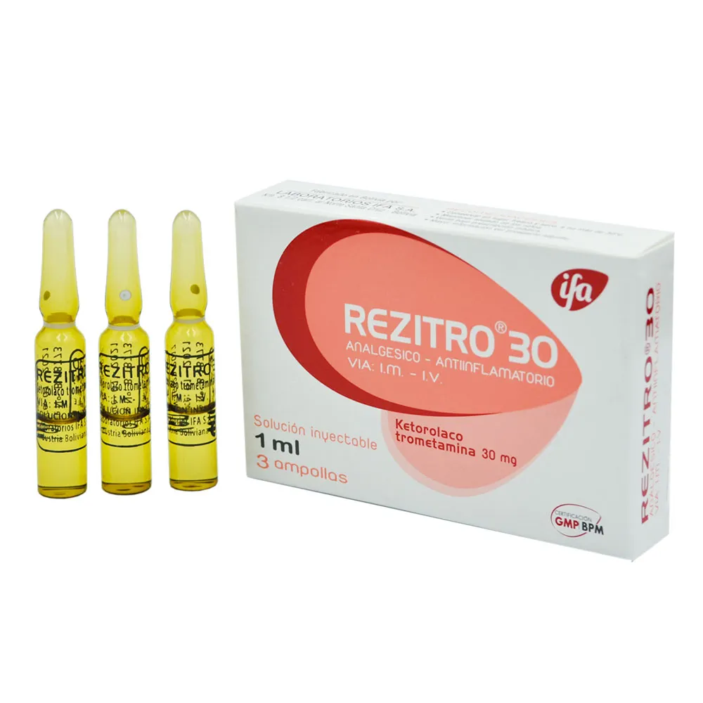 REZITRO 30 MG CAJA X 3 AMPOLLAS - Ecofarma