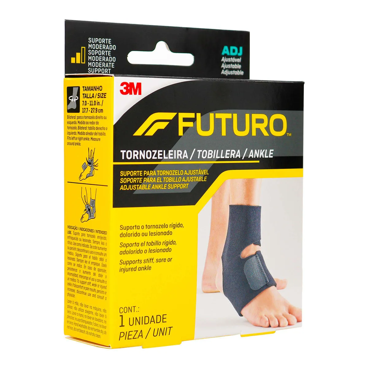 SOPORTE PARA TOBILLO AJUSTABLE 3M FUTURO CAJA X 1 UNIDAD - Ecofarma