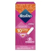 NOSOTRAS TAMPON DIGITAL SUPER X 10 UNIDADES - Ecofarma
