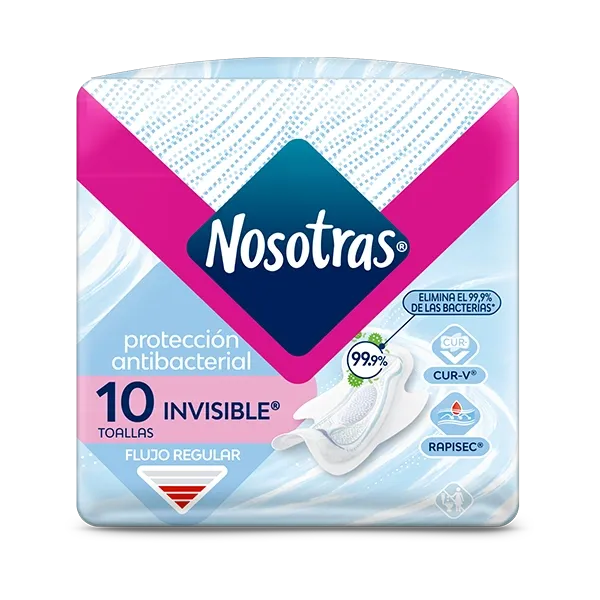 NOSOTRAS INVISIBLE RAPIGEL ANTIBACTERIAL X 10 TOALLAS - Ecofarma